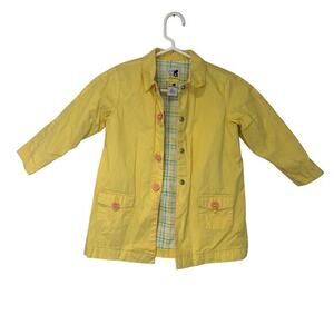 Sprockets Kids Yellow Trench Coat Snap Closure Pockets Cotton Spring Summer Cute